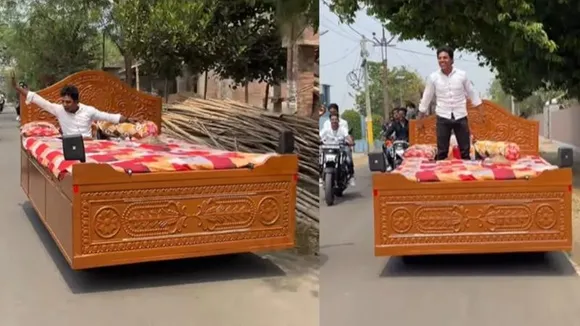 ಮಂಚವನ್ನೇ ಮೋಟಾರು ಕಾರು ಮಾಡಿದ ಭೂಪ! ವಿಡಿಯೋ ವೈರಲ್!