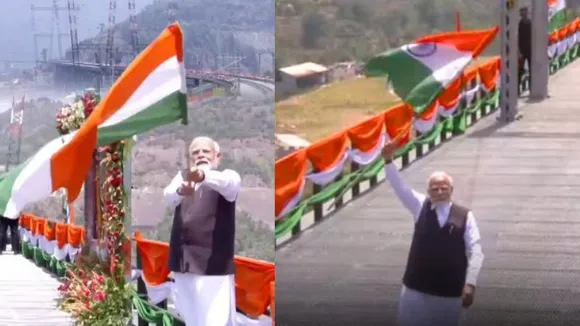 ವಿಶ್ವದ ಅತಿ ಎತ್ತರದ ರೈಲ್ವೆ ಬ್ರಿಡ್ಜ್‌ ಮೇಲೆ ತಿರಂಗ ಧ್ವಜ ಹಾರಿಸಿದ ಪ್ರಧಾನಿ; ಮೋದಿ ಸಂಭ್ರಮದ ಕ್ಷಣಗಳು ಇಲ್ಲಿದೆ!