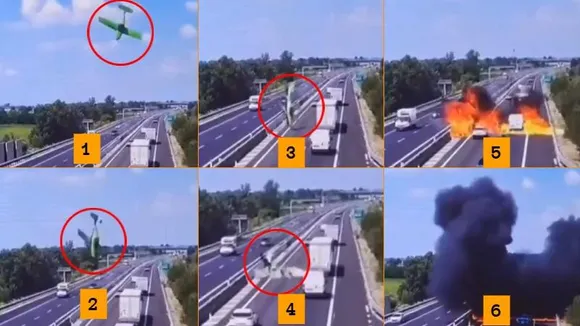 Video; ಆಕಾಶದಿಂದ ಹೆದ್ದಾರಿಗೆ ರಭಸವಾಗಿ ಬಿದ್ದ ಜೆಟ್ ವಿಮಾನ.. ಕ್ಷಣಾರ್ಧದಲ್ಲೇ ಸುಟ್ಟು ಭಸ್ಮ!
