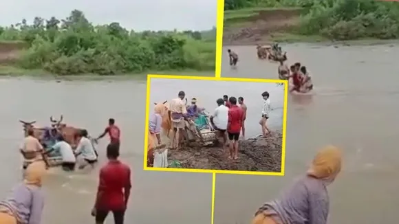 ಈ ಗ್ರಾಮಕ್ಕೆ ಸೇತುವೆಯೇ ಇಲ್ಲ.. ಗರ್ಭಿಣಿಗೆ ಹೆರಿಗೆ ನೋವು, ಎತ್ತಿನ ಗಾಡಿಯಲ್ಲಿ ಸಾಗಿಸಿದ ಜನ