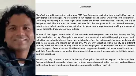 BLACKBUCK EXITING OUT OF BENGALURU-BELLANDUR