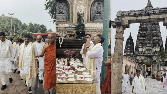 DCM DK SHIVAKUMAR AT MAHABODHI TEMPLE IN BODH GAYA