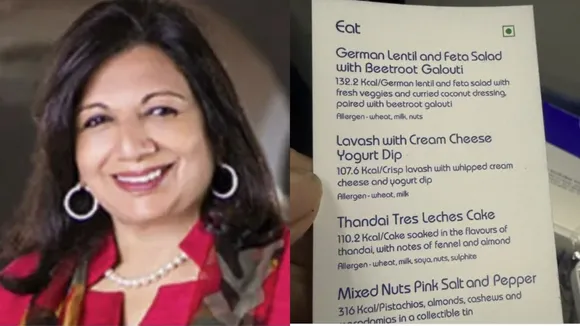 KIRAN MAZUMDAR SHAW-BIOCON CHAIRPERSON-INDIGO FLIGHT MENU