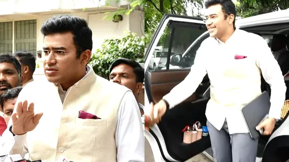 tejasvi surya meets dk shivakumar over bengaluru tunnel project