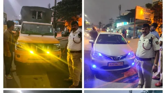 FLASH LIGHTS BENGALURU VEHICLES CRACKDOWN