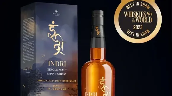 Indian whisky ‘Indri Diwali Collector's Edition 2023’ awarded as world’s best whisky