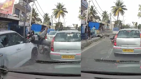 Bengaluru: SUV rams into three bikes before fleeing from the spot