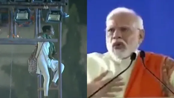 Secunderabad: Young woman climbs up electric pole to grab PM Modi’s attention