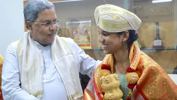 CM Siddaramaiah announces Rs 1 crore for the school from which SSLC topper Ankita hails