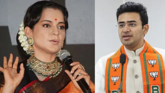 ‘People in BJP have been campaigning against you,’ ; Sowmya Reddy takes jibe at Tejasvi Surya after Kangana Ranaut’s error  