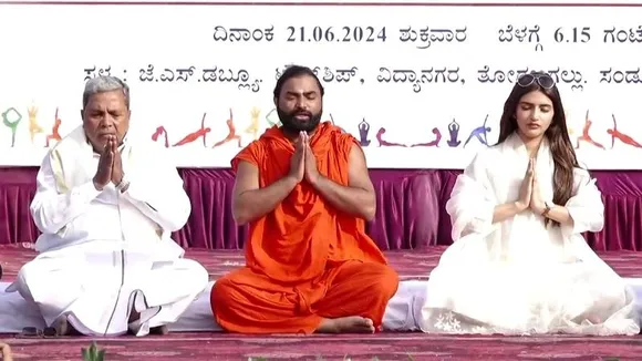 CM Siddaramaiah and Cabinet Minister H.D Kumaraswamy participate in public events on International Yoga Day