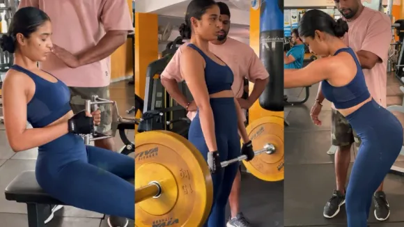 Chaitra J Achar shares glimpses of her workout session