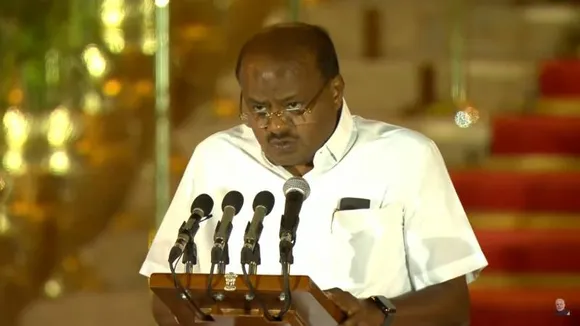 H.D Kumaraswamy takes oath as Central Minister in English