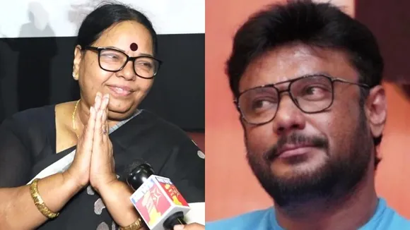 Malathi Sudhir folds her hand when asked about ongoing investigation involving Darshan 
