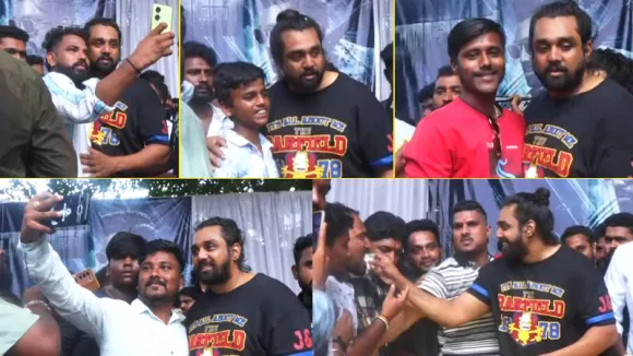 Action Prince Dhruva Sarja continues 'Martin' promotions, celebrates birthday in North Karnataka
