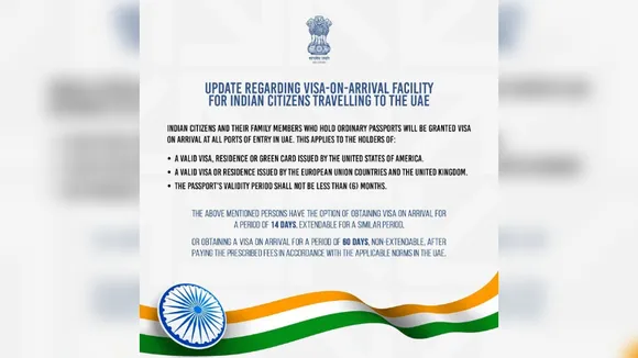 UAE introduces Visa-On-Arrival facility for Indian travellers