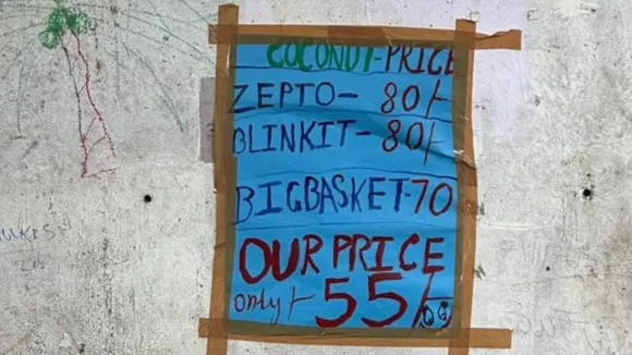 Zepto - Rs 80; Blinkit - Rs 80; our price, just Rs 55! Coconut vendor's ingenuity goes viral