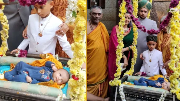 Royal ceremony at Mysuru Palace: Cradle rituals for Yaduveer-Trishika's second son
