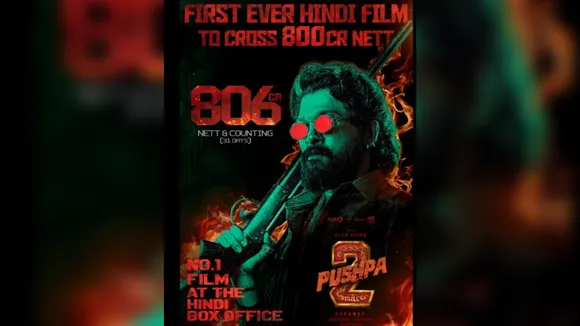 Pushpa 2 breaks records, becomes first Hindi film to cross ₹800 crore in India