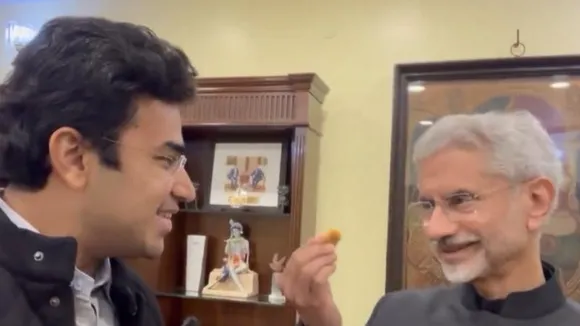 Tejasvi Surya gifts Mysore Pak to EAM Jaishankar for helping US Consulate open in Bengaluru