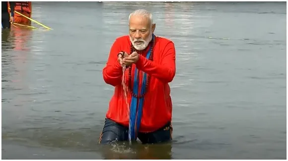 PM Modi takes holy dip at Maha Kumbh Mela in Prayagraj