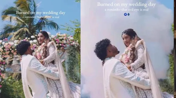 Bride injured as colour bomb malfunctions during wedding photoshoot