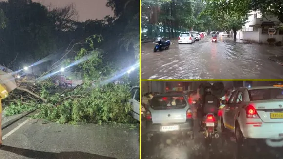 Rains in Bengaluru: Second brief-yet-strong spell leaves roads waterlogged, trees uprooted