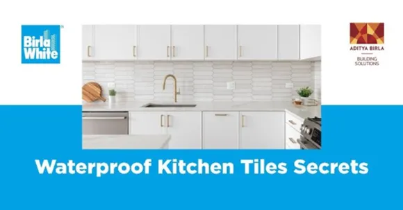 Meera repairing kitchen backsplash tiles using Vitribind adhesive