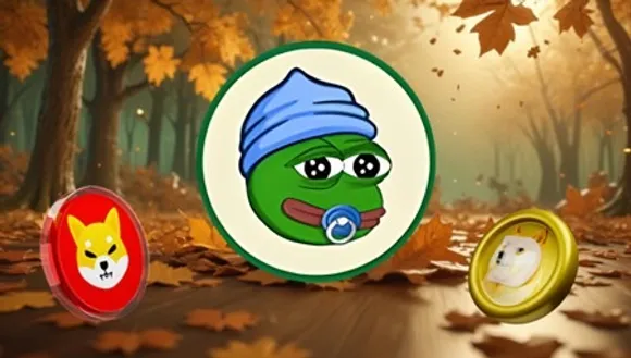 Little Pepe (LILPEPE) meme coin launch graphic showing upward price trend and blockchain technology