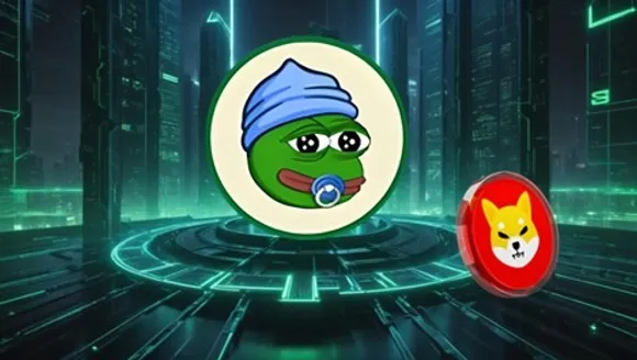 Little Pepe (LILPEPE) meme coin logo next to Shiba Inu, with a rising crypto price chart highlighting huge presale gains