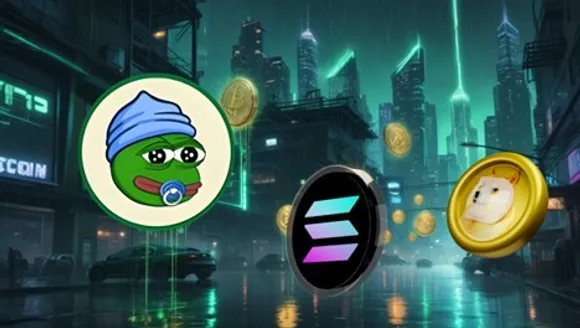 Little Pepe (LILPEPE) logo with Ethereum Layer 2 blockchain background and upward trending graph