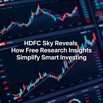 Investor using the HDFC Sky app to review free research-backed stock recommendations and portfolio insights.