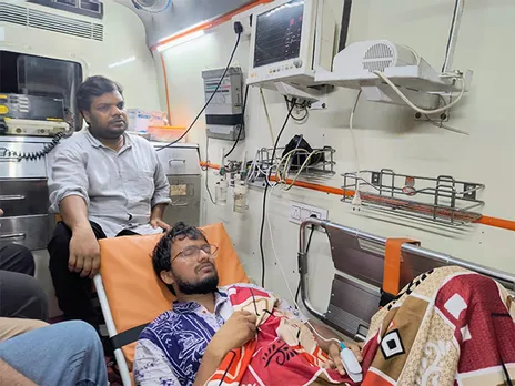 JNUSU president Nitish Kumar hospitalised (Photo/ANI)