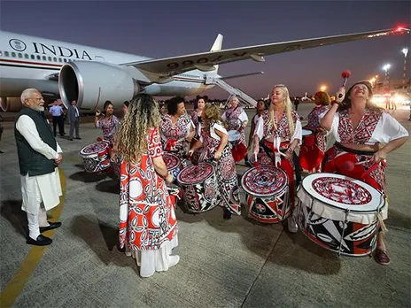Batala Mundo band performs at Brasilia airport (Image: X@narendramodi)