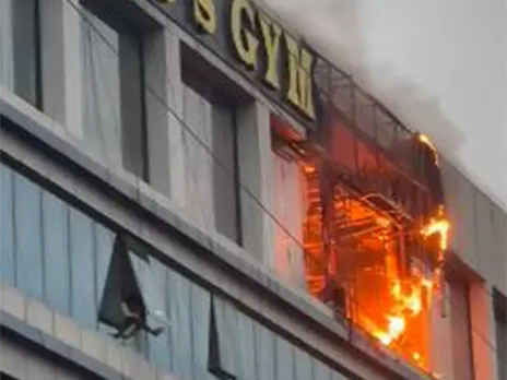 Fire breaks out at gym in Chhattisgarh's Raipur (Photo/ANI)