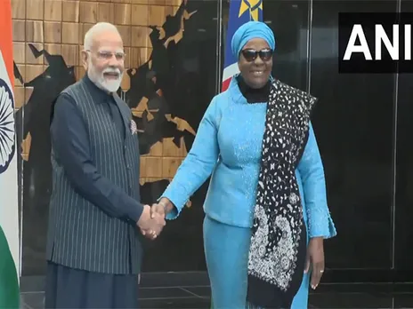 Prime Minister Narendra Modi met with Namibia President Netumbo Nandi-Ndaitwah (Photo/ANI)