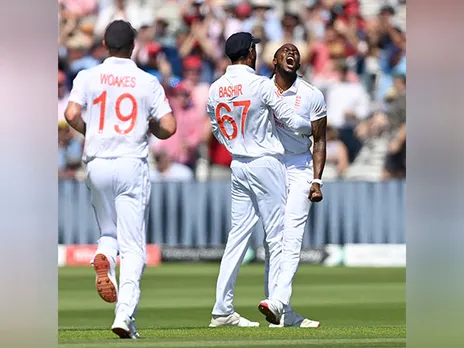 Jofra Archer celebrating his wicket. (Photo: @HomeOfCricket X)