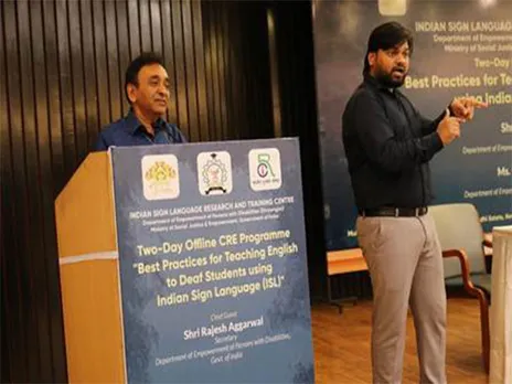 ISLRTC organized two-Day National Workshop on ‘Best Practices for Teaching English to Deaf Students Using Indian Sign Language' (Photo/ANI)