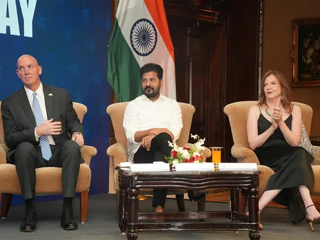 Telangana Chief Minister Revanth Reddy attended the American Independence Day celebrations hosted by the US Consulate General. (Photo/@TelanganaCMO)