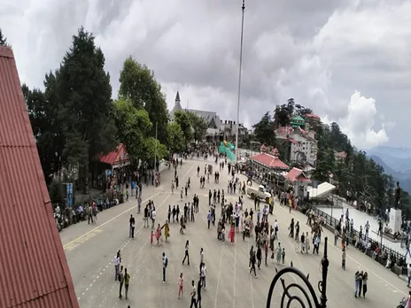 A picturesque view of ridge in Shimla during monsoon season (Photo/ANI)