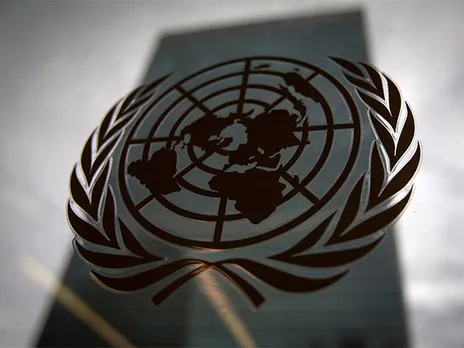Logo of the United Nations, which has warned of a humanitarian crisis as Afghan migrants return from Iran and Pakistan (Source: Reuters)