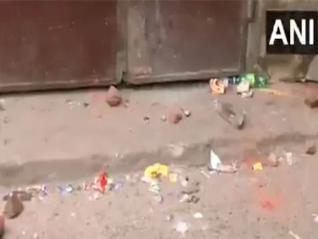Visuals from the spot where an incident of stone pelting took place between two groups in Jaipur's Ramganj area (Photo/ANI)