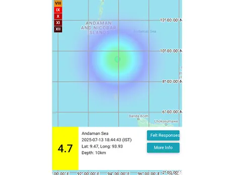 Earthquake strikes Andaman Sea (Photo/@NCS_Earthquake)