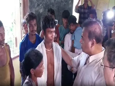 Assam CM Himanta Biswa Sarma visits flood-affected areas of Golaghat district (Photo/ANI)