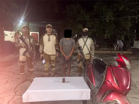 Manipur Police team arrest KCP cadre (Photo/ANI)