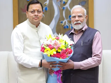 Uttarakhand CM Pushkar Singh Dhami meets PM Narendra Modi (Photo: ANI)