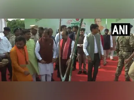 hattisgarh CM Vishnu Deo Sai and Speaker Dr Raman Singh plant saplings at new Assembly premises under 'Ek Ped Maa Ke Naam' campaign (Photo/ANI)