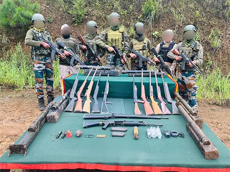 Joint operations by security forces result in apprehension of cadres, recovery of arms in Manipur (Photo/ANI)