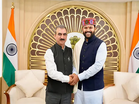 Himachal CM Sukhvinder Singh Sukhu (left) calls on Union Civil Aviation Minister  Kinjarapu Rammohan Naidu (Photo/X@SukhuSukhvinder)