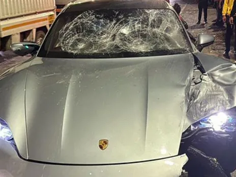The mangled luxury car after the accident (File photo/ANI))